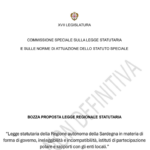 bozza statutaria 2026 sardegna
